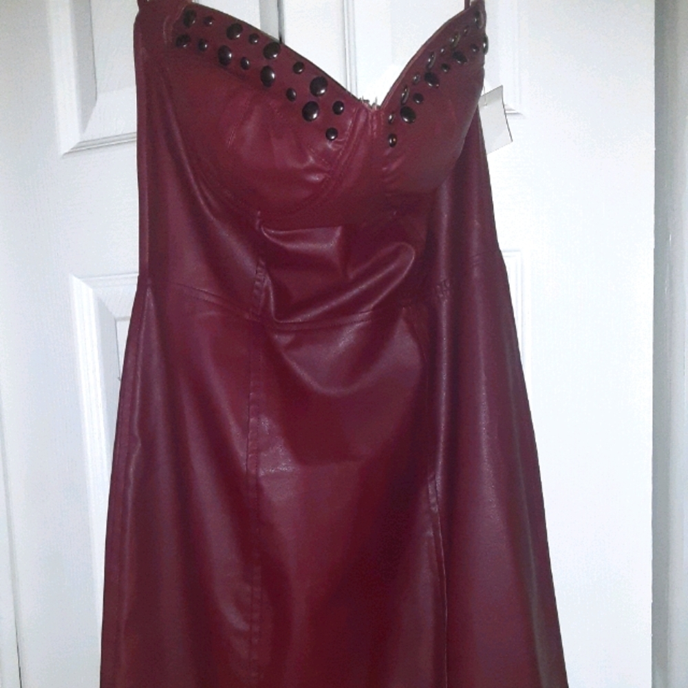 Burgundy Halter Dress